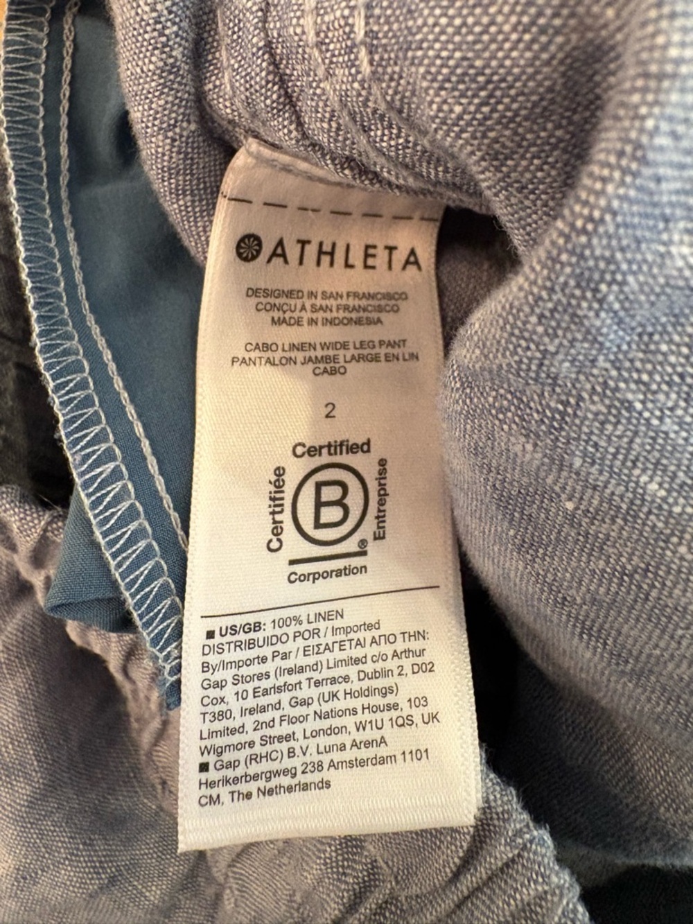Athleta Linen Cabo Wide Leg Pants in Size 2 - Picture 8 of 8